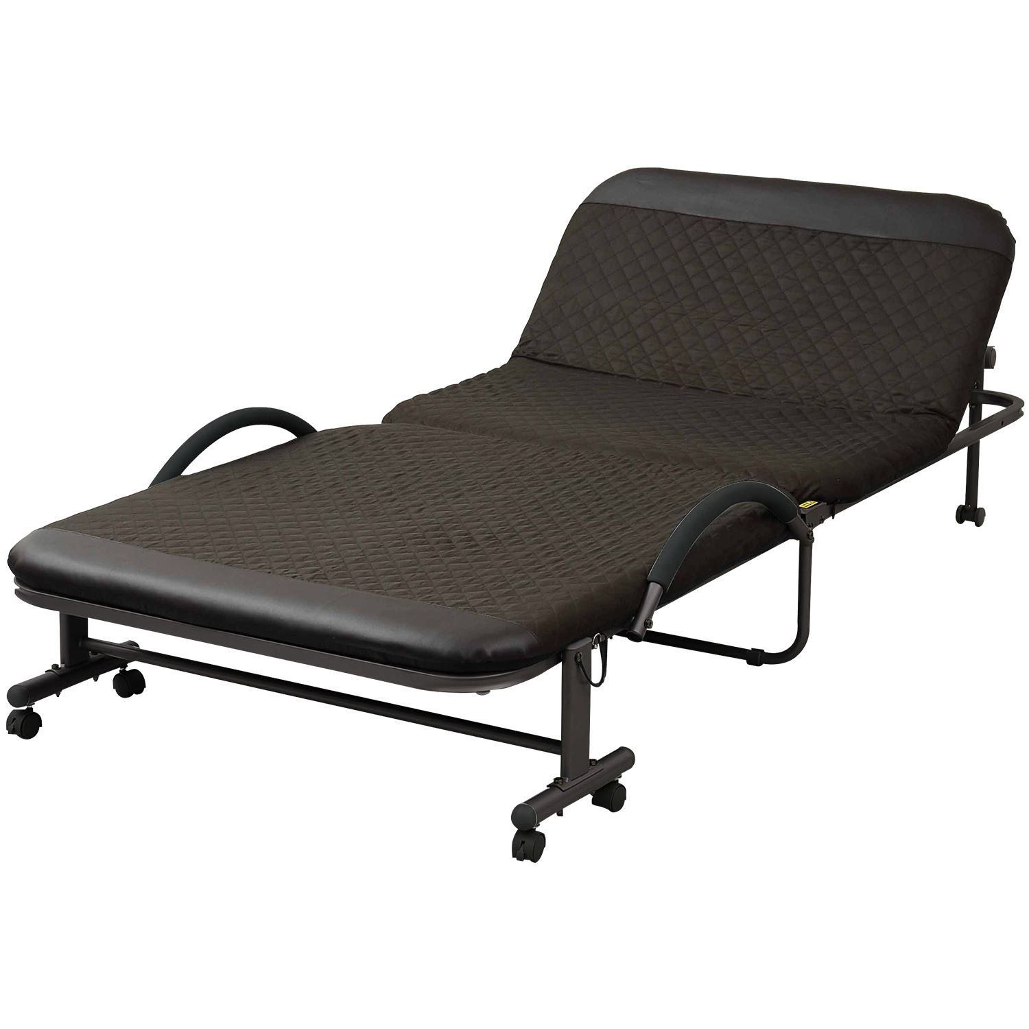 数量 シングル 縦209×横99cm 14段階リクライニング ベッド 組立品 折りたたみ ブラウン 山善 YAMAZEN YMC-S BR RG