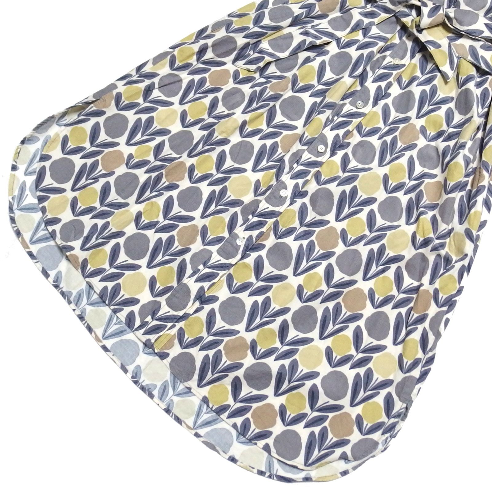 未使用☆LAURA ASHLEY 花柄 コーデュロイ シャツ ワンピース ロング