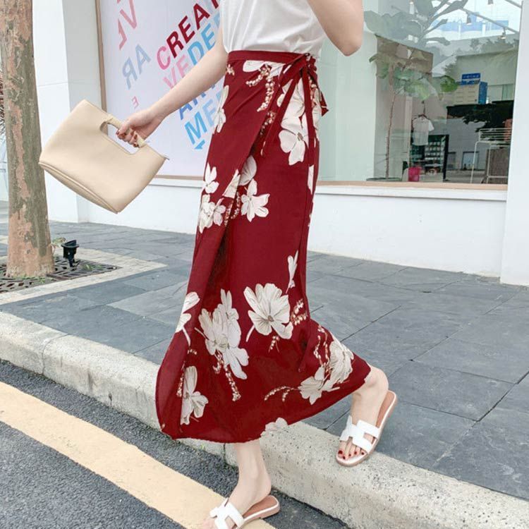 ボタニカル柄 花柄 巻きスカート フリーサイズ ラップスカート 