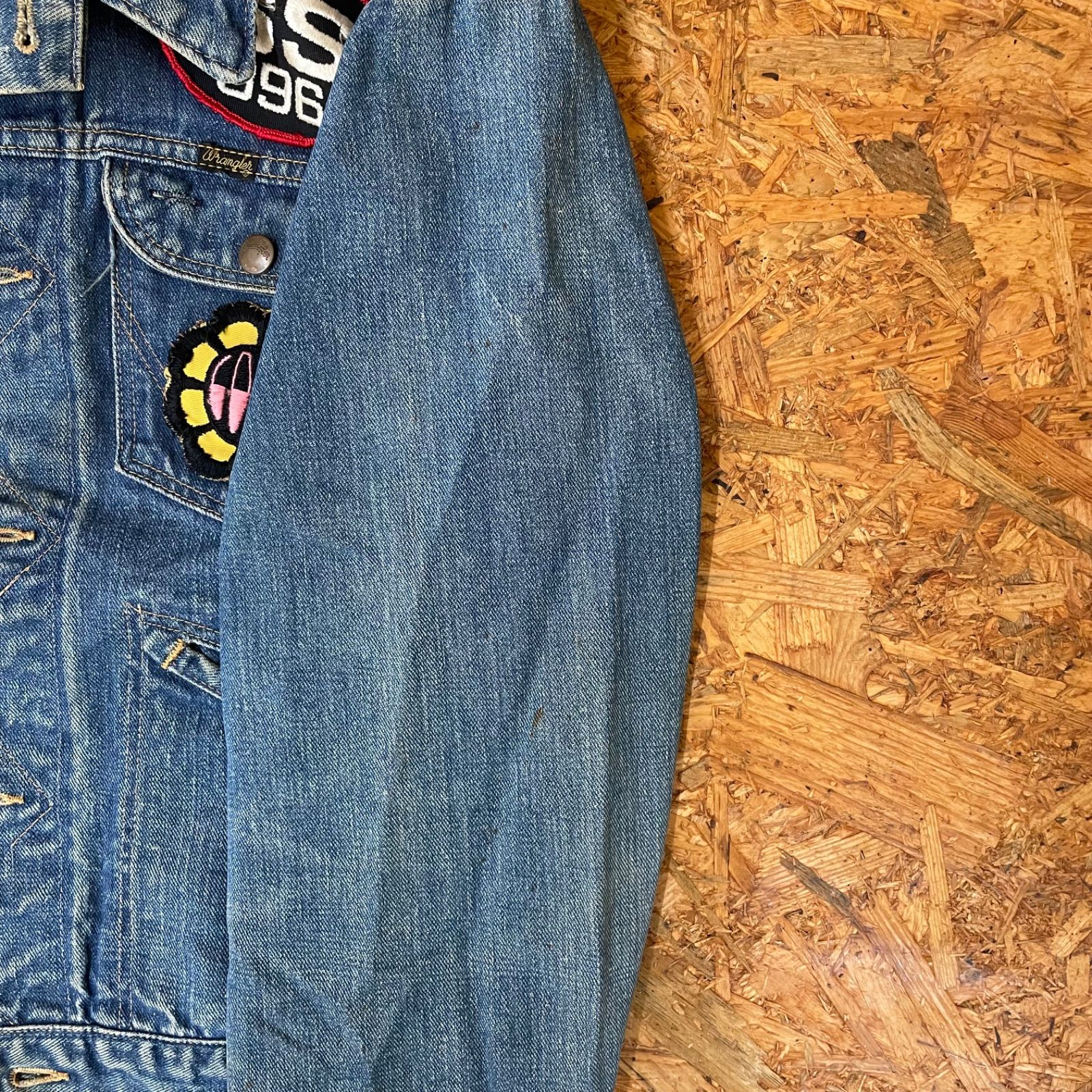 USA製 Wrangler デニムジャケット 38 ラングラー ワッペン Gジャン 