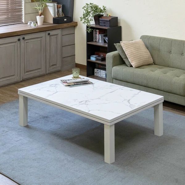 あやNEWファッションコタツ　長方形　120×80 マーブルホワイト あやNEWファッションコタツ 長方形 120×80 マーブルホワイト