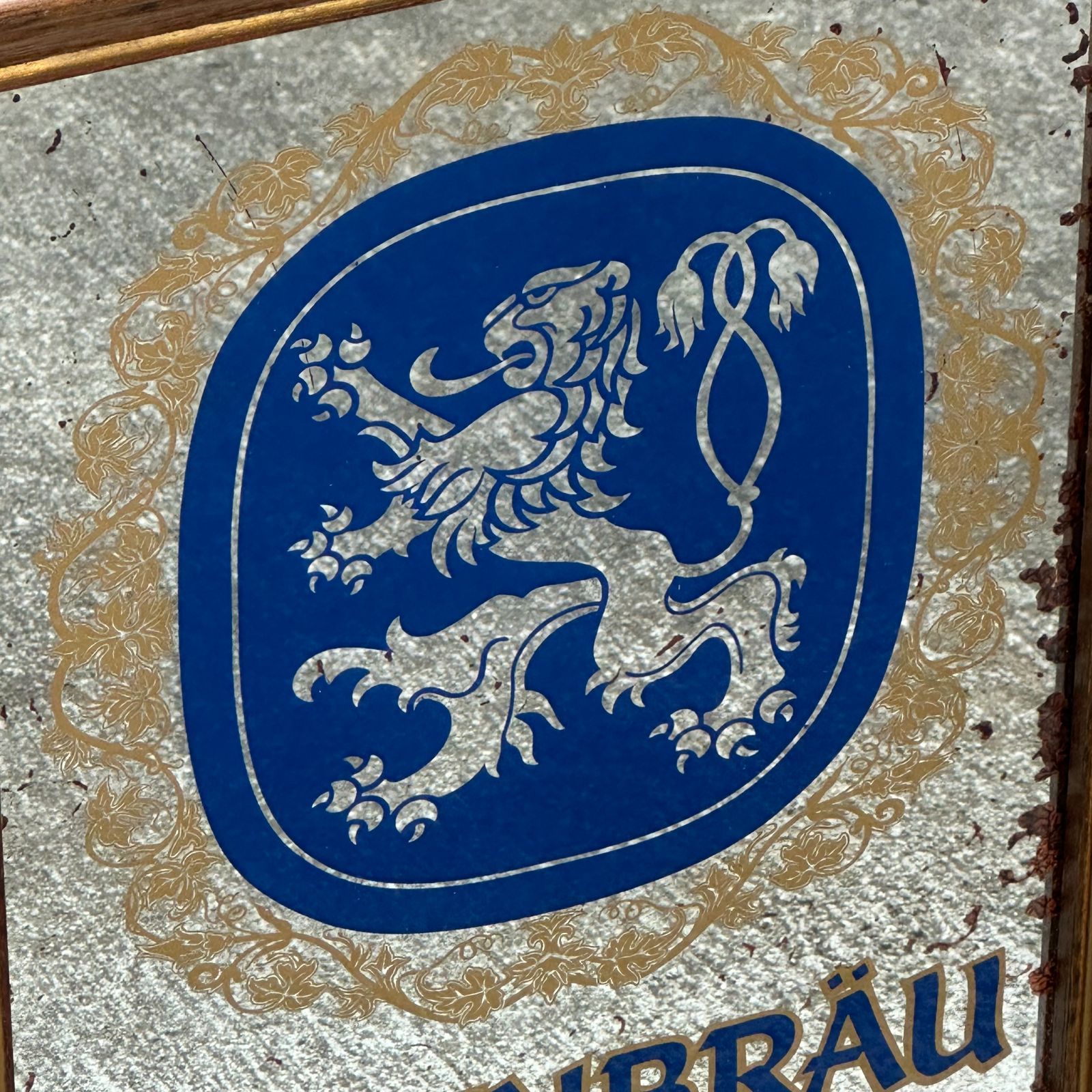 ドイツビール Löwenbräu（レーベンブロイ） パブミラー 1980年代