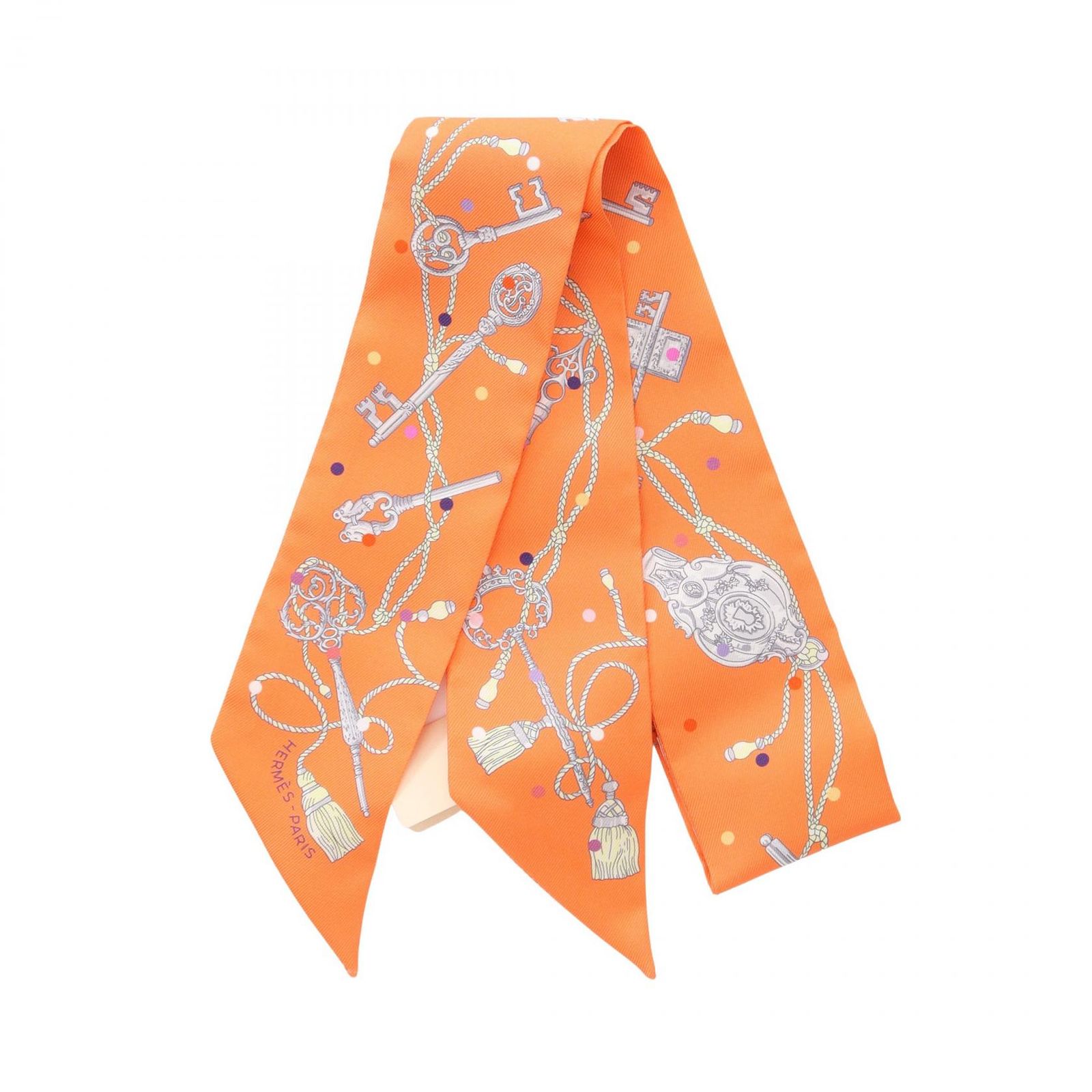 エルメス HERMES スカーフ ツイリー LES CLES A POIS シルク