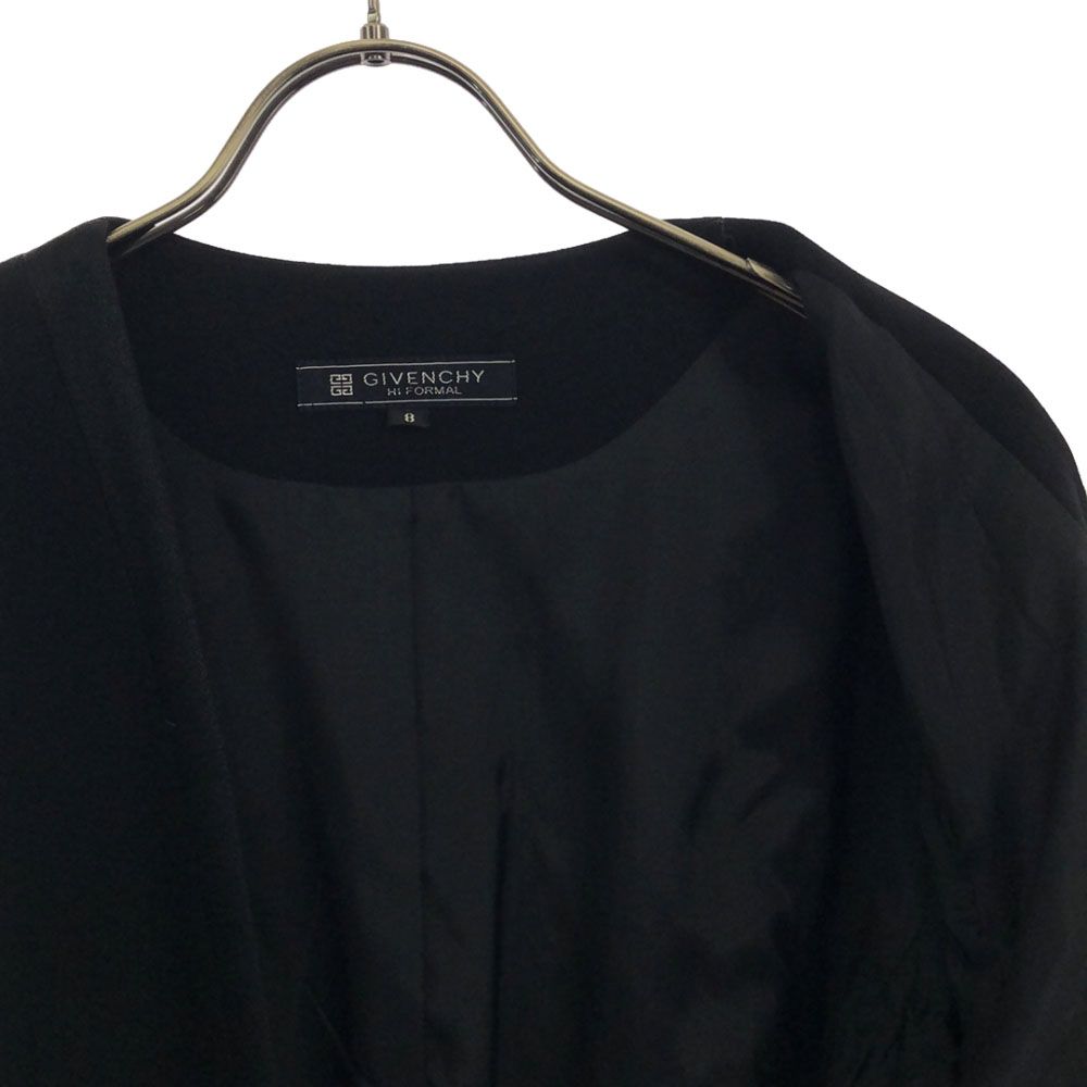 ジバンシー 90s ノーカラージャケット 8 ブラック Givenchy フォーマル オールド レディース ジバンシー 90s ノーカラージャケット 8 ブラック Givenchy フォーマル