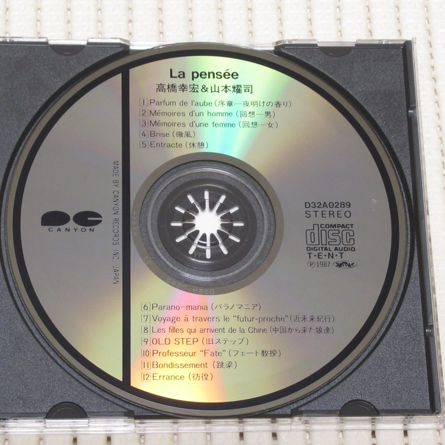 CD 高橋幸宏＆山本耀司 ラ・パンセ 帯なし D32A0289 3200円 YUKIHIRO