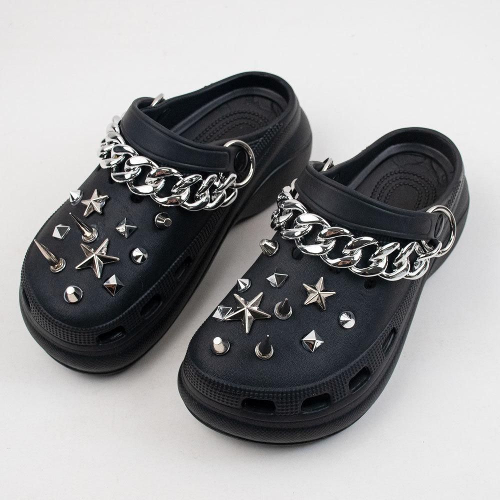 クロックス crocs ジビッツ デコ 韓国 y2k 星 シルバ 星