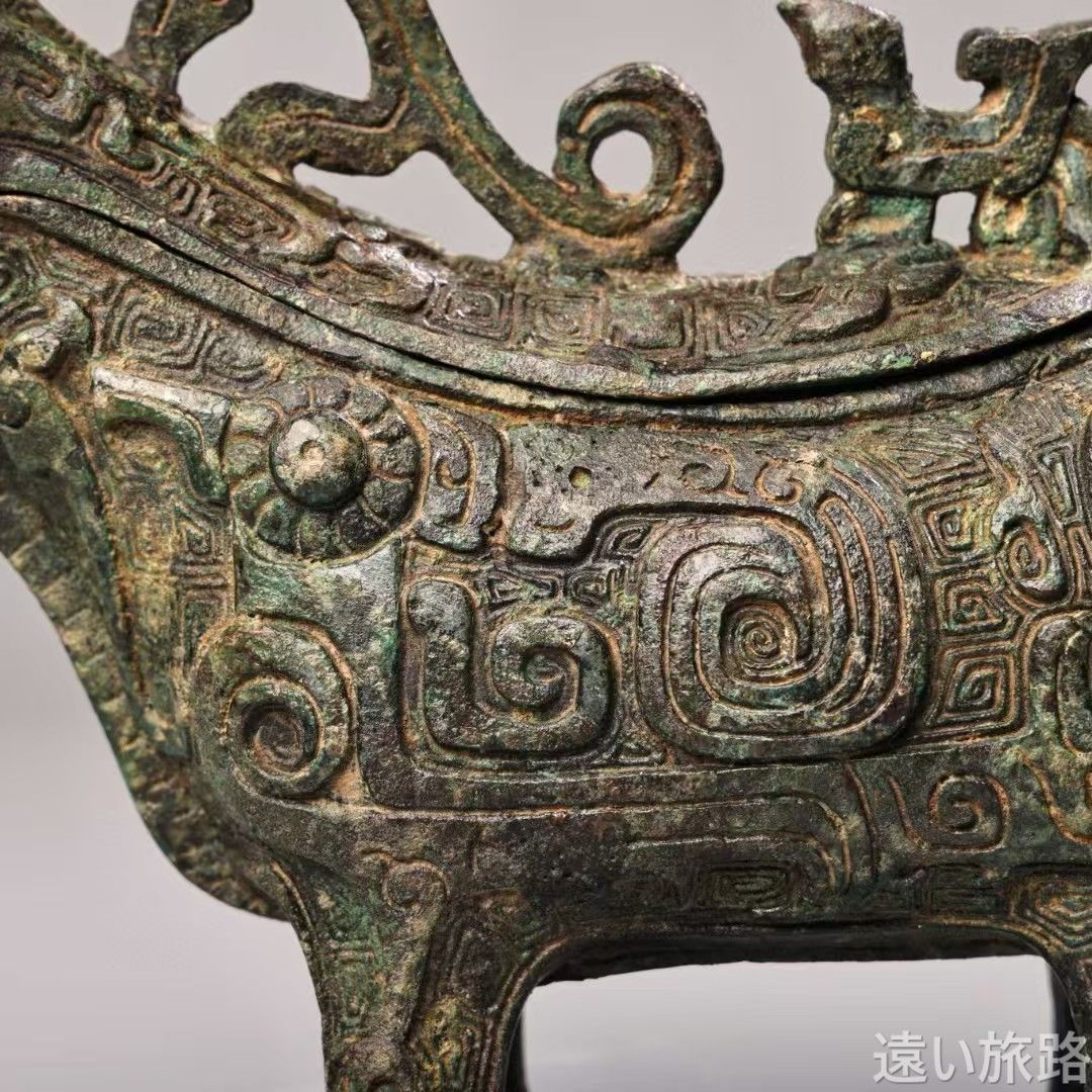 積古】中国 古美術 漢代 西周 青銅器 古銅製 水入 酒器 時代物