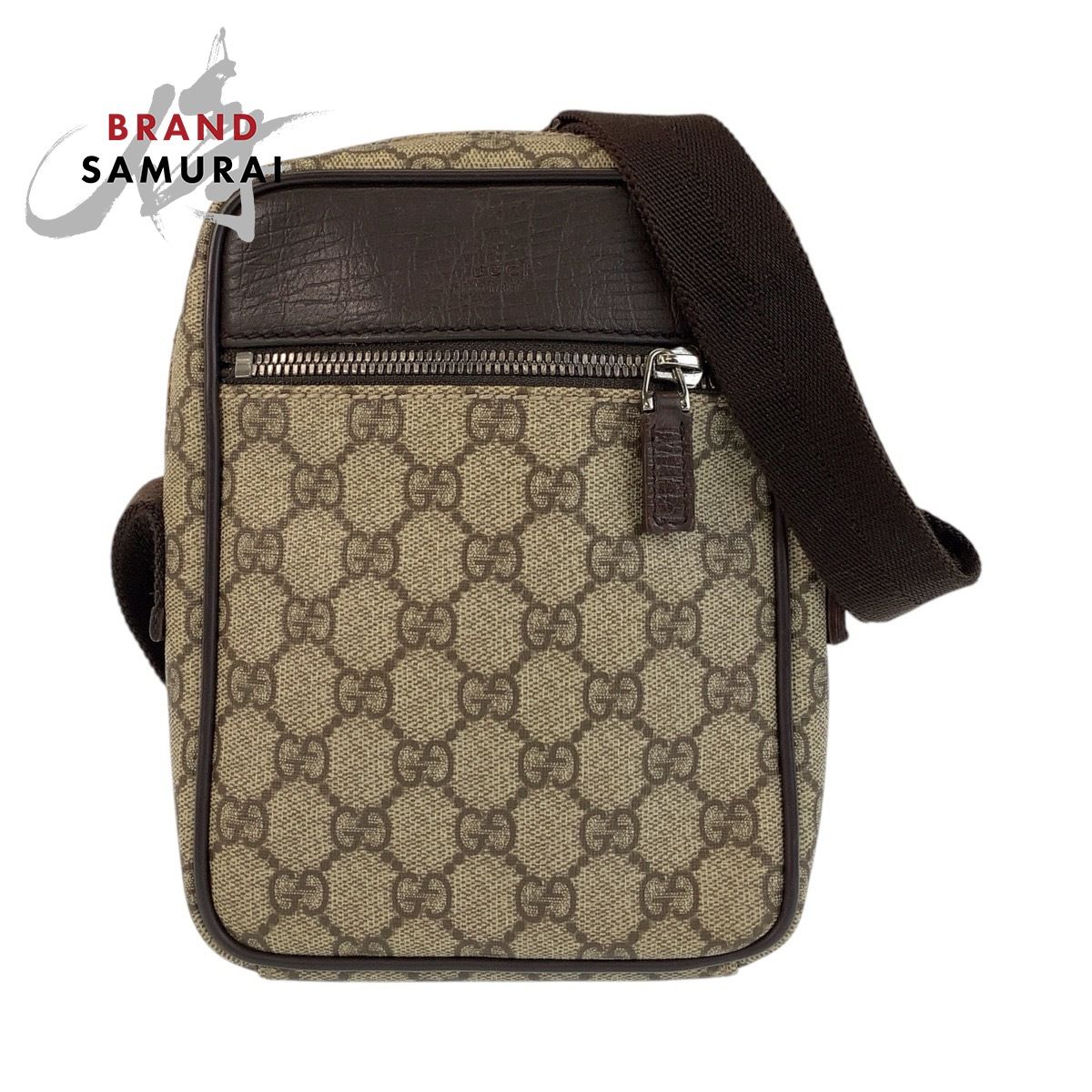 美品 GUCCI グッチ ベージュ ブラウン GGスプリームキャンバス/レザー 