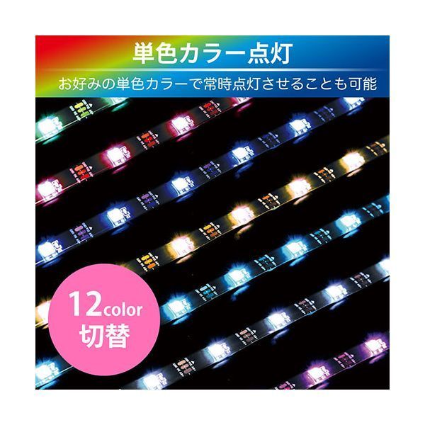 日本トラストテクノロジー USBテープLED 10m 流れる光のイルミネーション RGB リモコン付き TPLED10M-RGBB-R CHRISTIANNAURATH_COM_BR