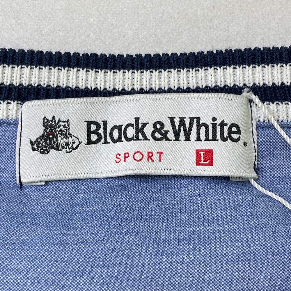 サイズ：L BLACK&amp;WHITE ブラックアンドホワイト  Vネックニットベスト ドット柄 ネイビー系 [240101466510] ゴルフウェア レディース ストスト BLACK&WHITE ブラックアンドホワイト Vネックニットベスト