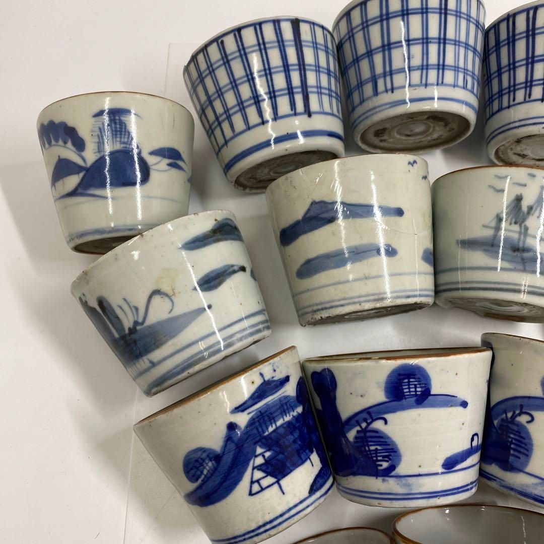 古伊万里　染付蕎麦猪口23客　東Y6-1204② 古伊万里 染付蕎麦猪口23客 東Y6-1204② - メルカリ