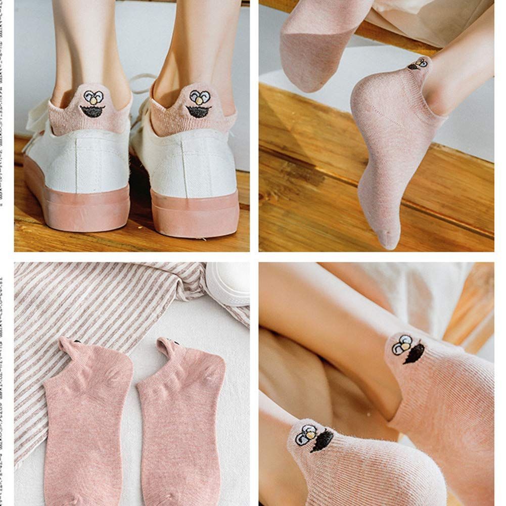 コットン 綿 女の子 防臭 女子 婦人 蒸れない 刺繍 春夏用 脱げない 薄手 ソックス くつ下 くるぶし 22-25 cm レディース 靴下 10足セット Sekuzy