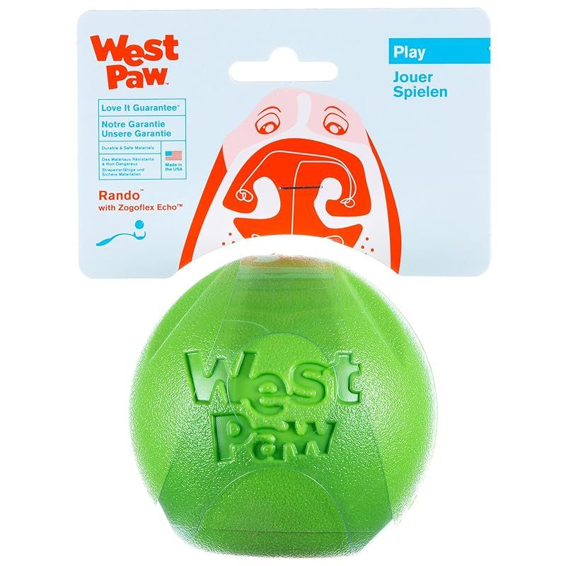 West Paw ゾゴフレックス エコー ランダ 犬 おもちゃ 犬 ボール ジャングルグリーン Lサイズ