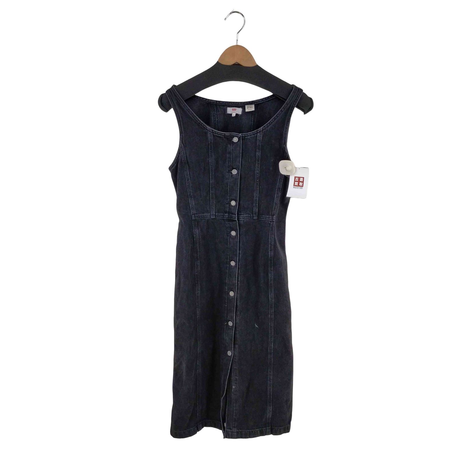 リーバイス Levis フロントボタン ブラックデニム ノースリーブワンピース Sienna Book 2 Dress Wanita レディース JPN：XS