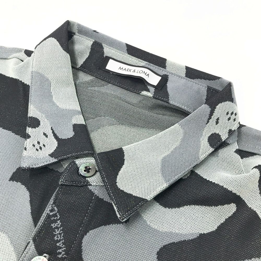 MARK&LONA ゴルフウェア ポロシャツ 白黒迷彩