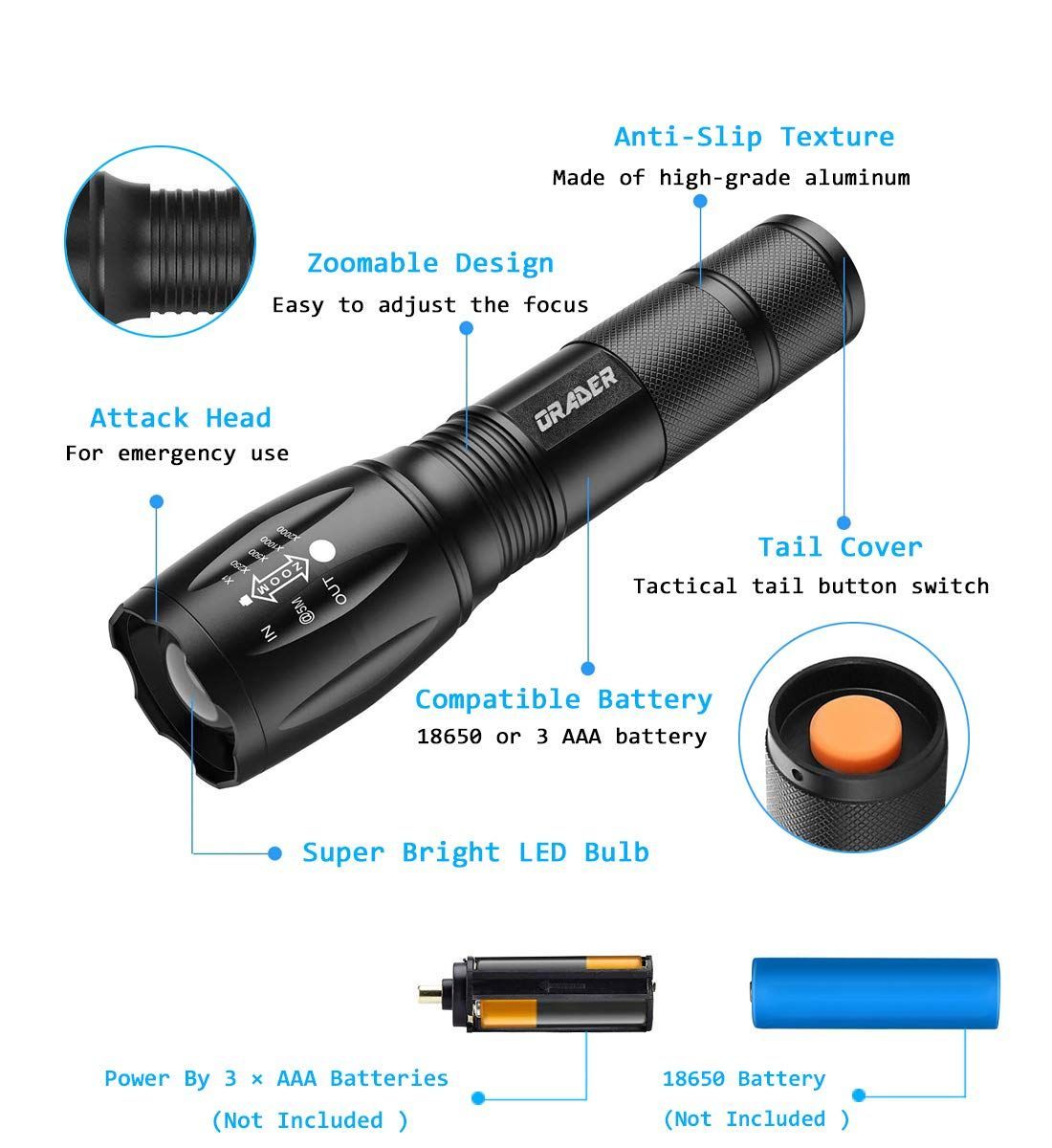 上等 軽量 強力 懐中電灯 sushitai.com.mx