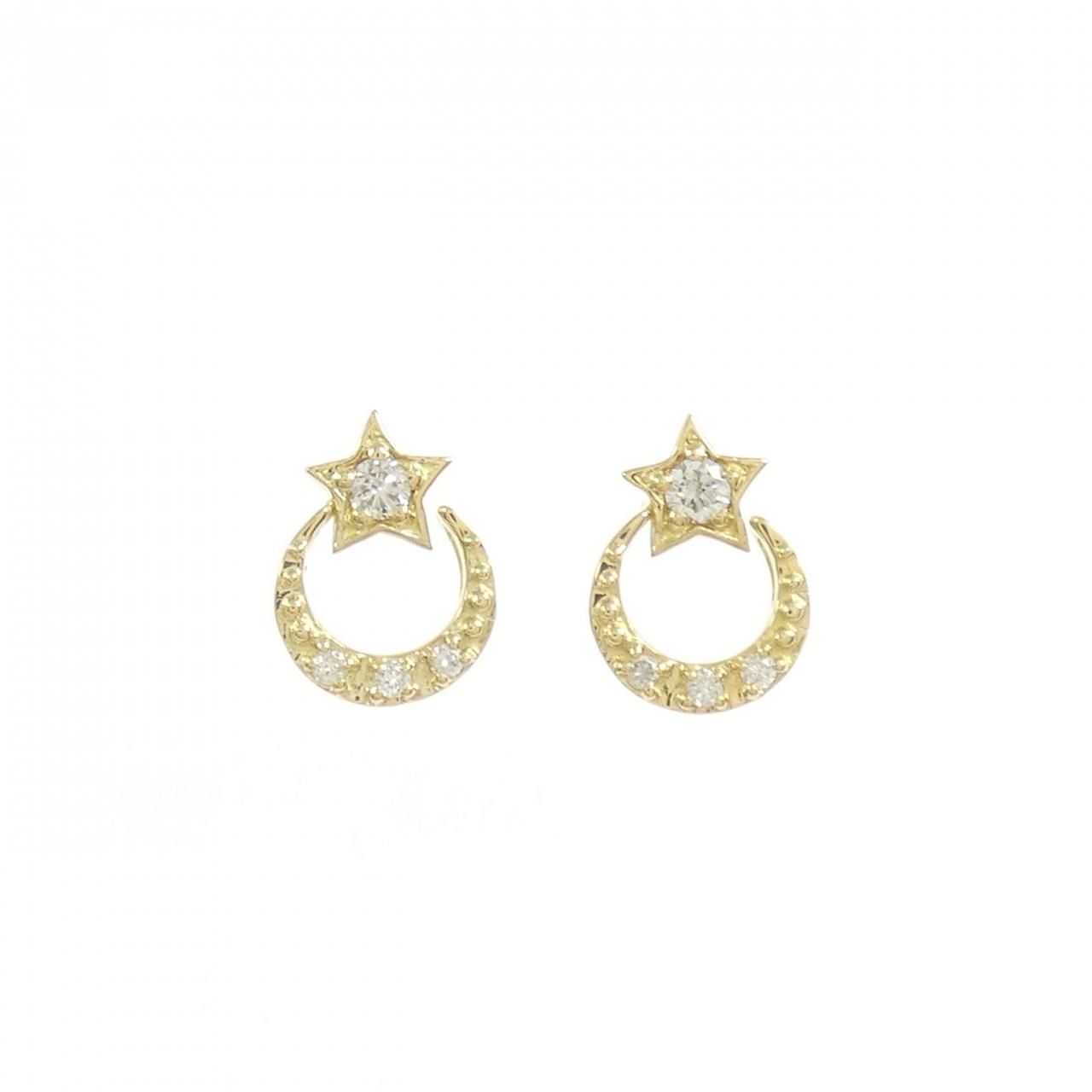K18YG スター ダイヤモンド ピアス 0.10CT