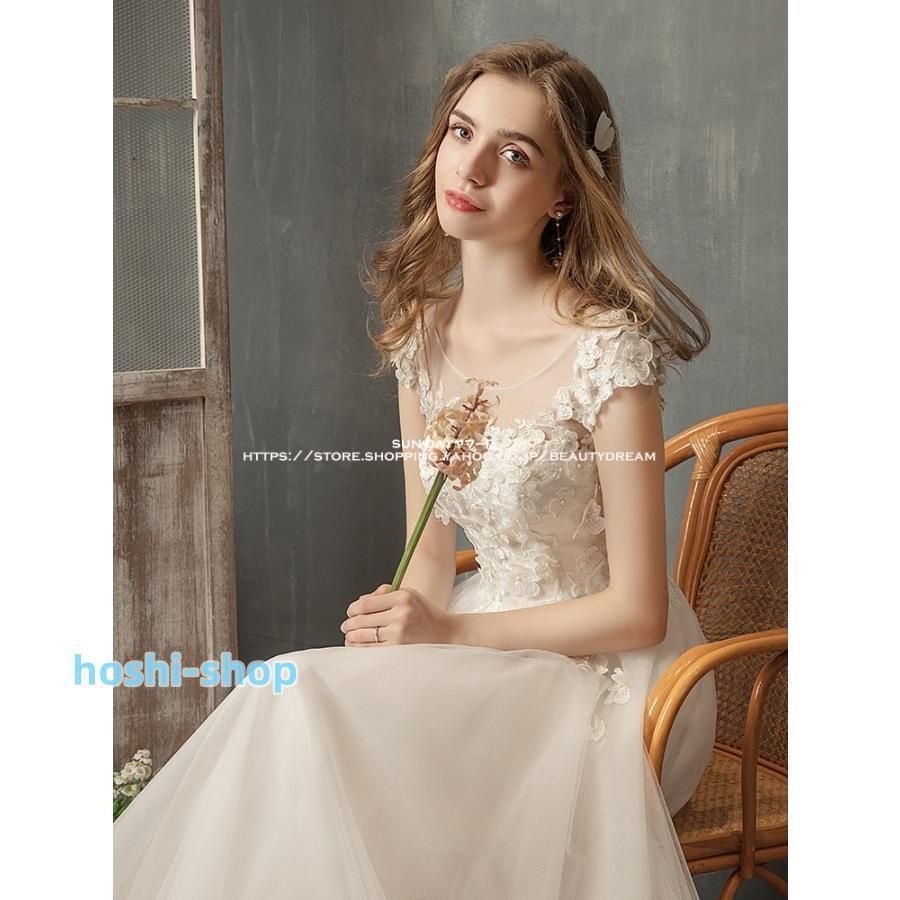 新品ウェディングドレス ウエディングドレス白 パーティー 可愛い 花嫁