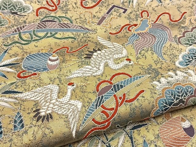 平和屋着物○東京友禅 熊谷好博子 太鼓柄袋帯 唐織 作家物 総