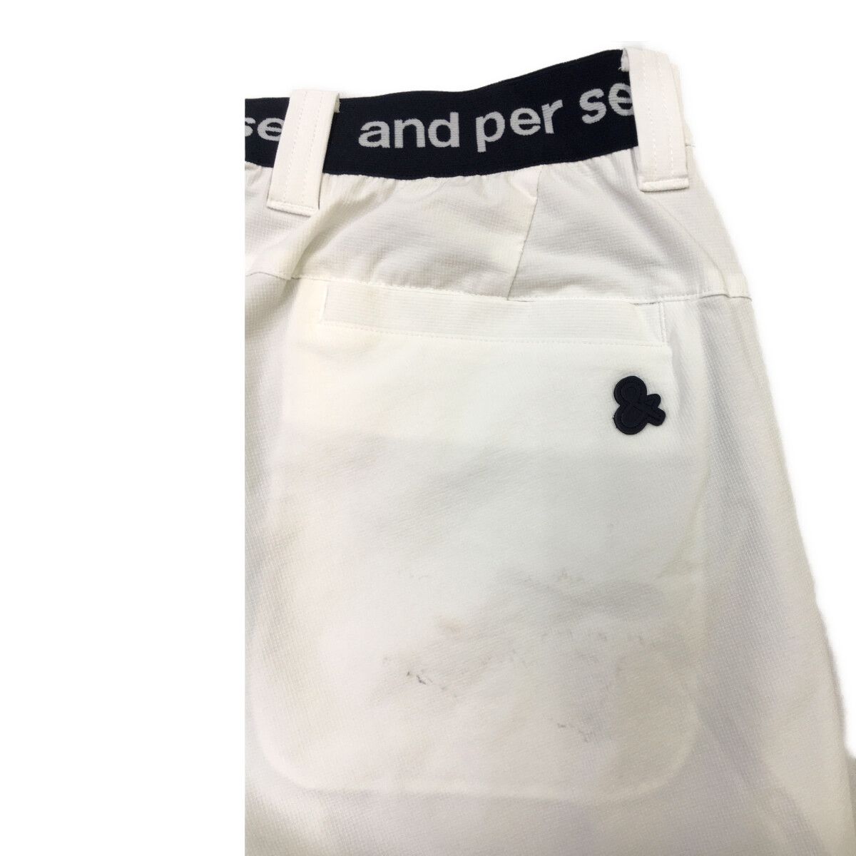 メンズ アンパスィ and per se パンツ LL 白 ホワイト ストレッチ 春夏