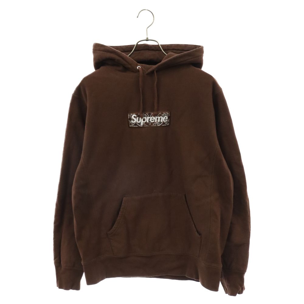 SUPREME (シュプリーム) 19AW bandana box logo hooded Sweatshirt バンダナ ボックスロゴ プルオーバー  スウェット パーカー ブラウン - メルカリ