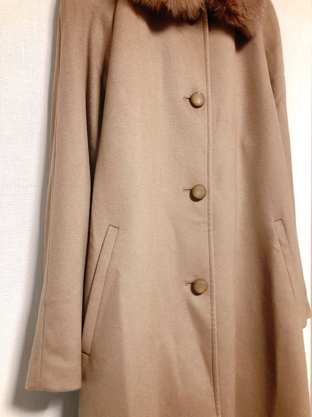 PIERRE BALMAIN ピエールバルマン カシミヤ100% ロングコート ブルー 