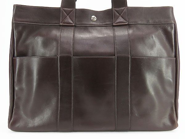 HERMES フールトゥ MM オールレザー ブラウン-