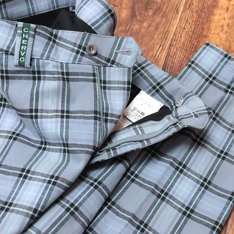 秋冬/CHERVO/50サイズ/美脚ゴルフ パンツ ストレッチ◎ チェック柄