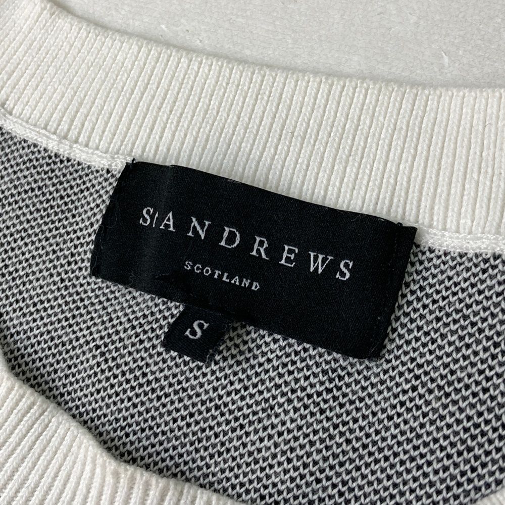 サイズ：S ST ANDREWS セントアンドリュース ニットセーター ロゴ総柄