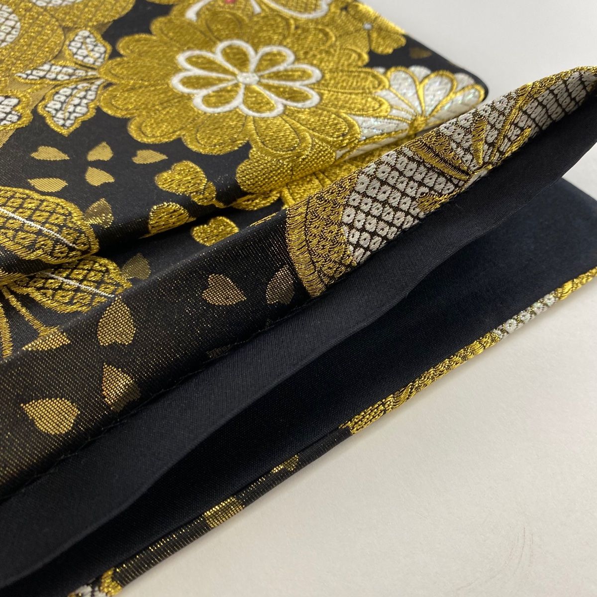 【美品】希少 袋帯 正絹 金箔 桜 高級 和装 帯 着物帯 SB41 袋帯 美品 秀品 梅 桜 金糸 箔 黒 六通 正絹 【中古】 - メルカリ