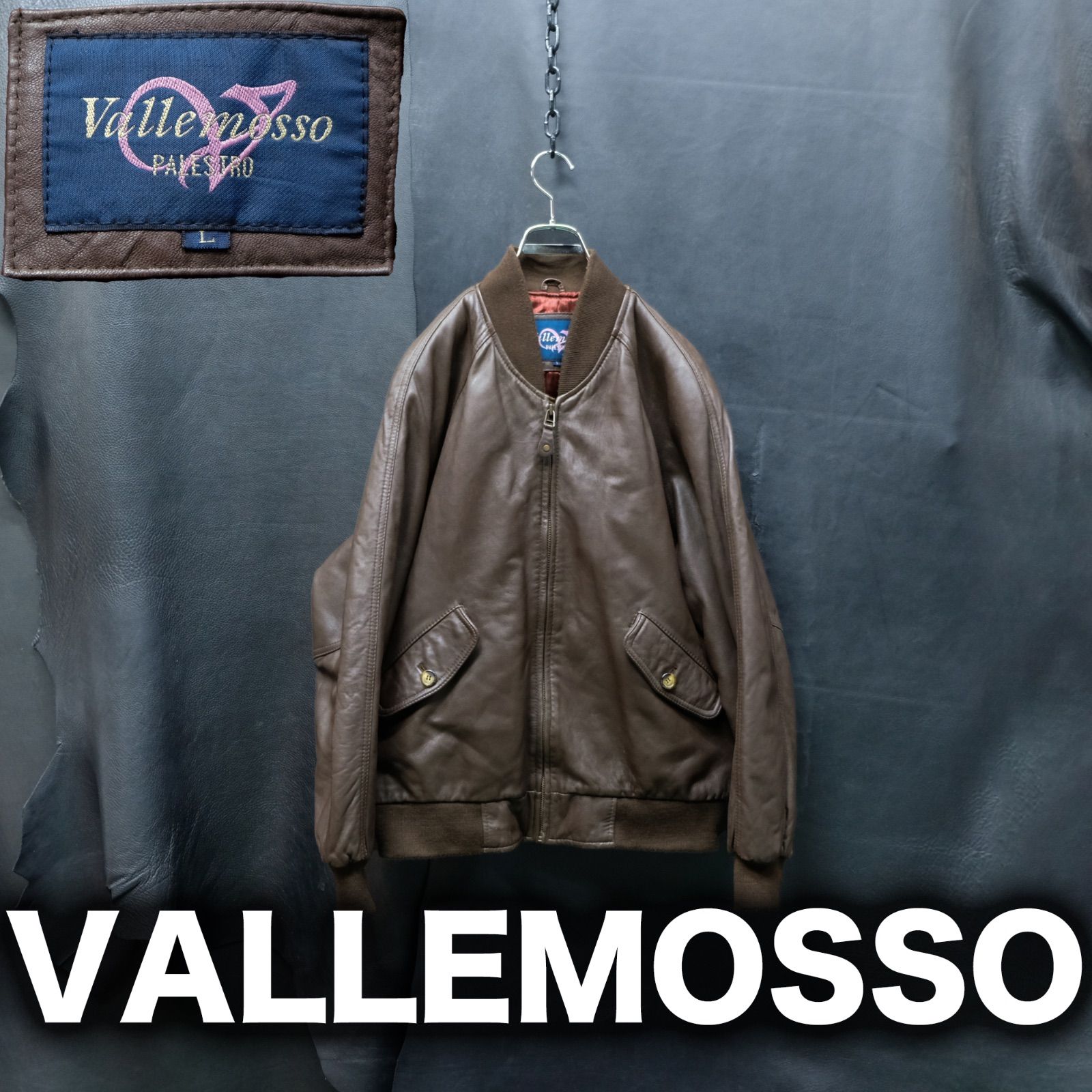 VALLEMOSSO 羊革 中綿レザーブルゾン Lサイズ 本革 スタジャン