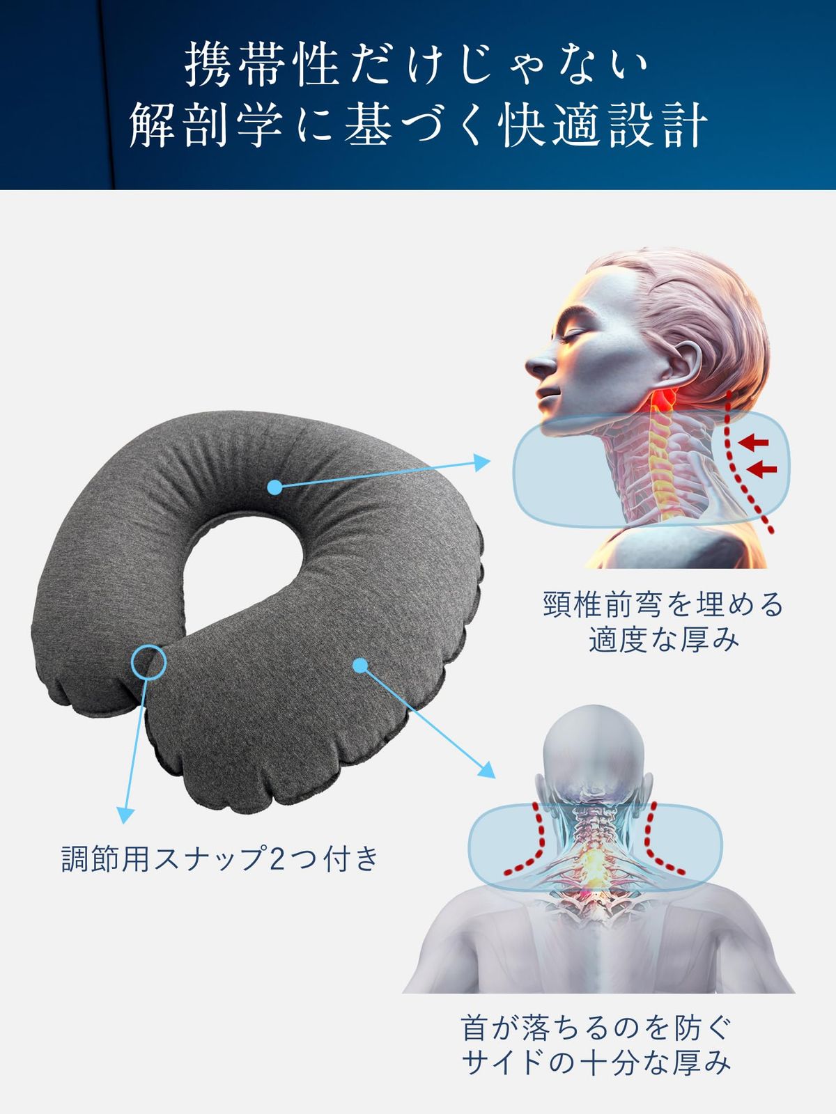 数量限定】ネックピロー 【究極のコンパクト】 飛行機 旅行 快適
