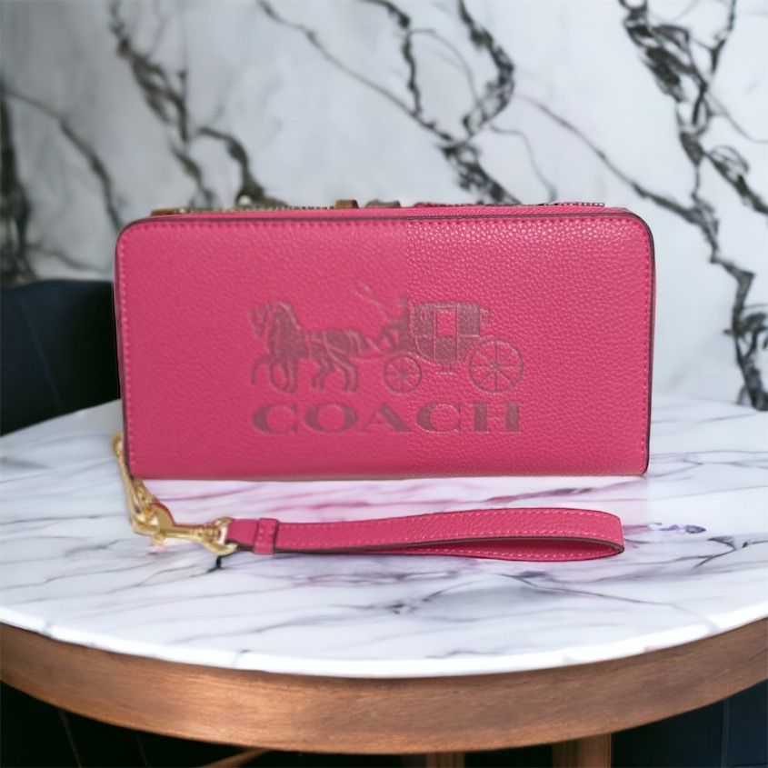 COACH 長財布 ホース アンド キャリッジ C5889 ピンク