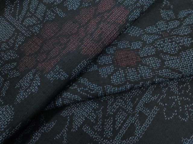 平和屋着物○結城紬 100亀甲 雲取り草花文 正絹 逸品 未使用 CAAS7506yc