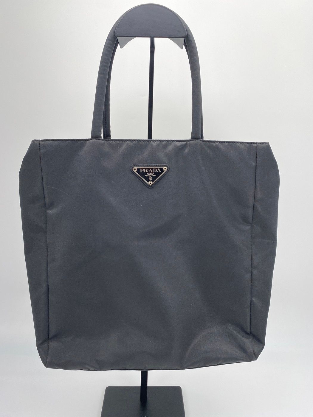 PRADA プラダ テスート 三角ロゴプレート トートバッグ シルバー