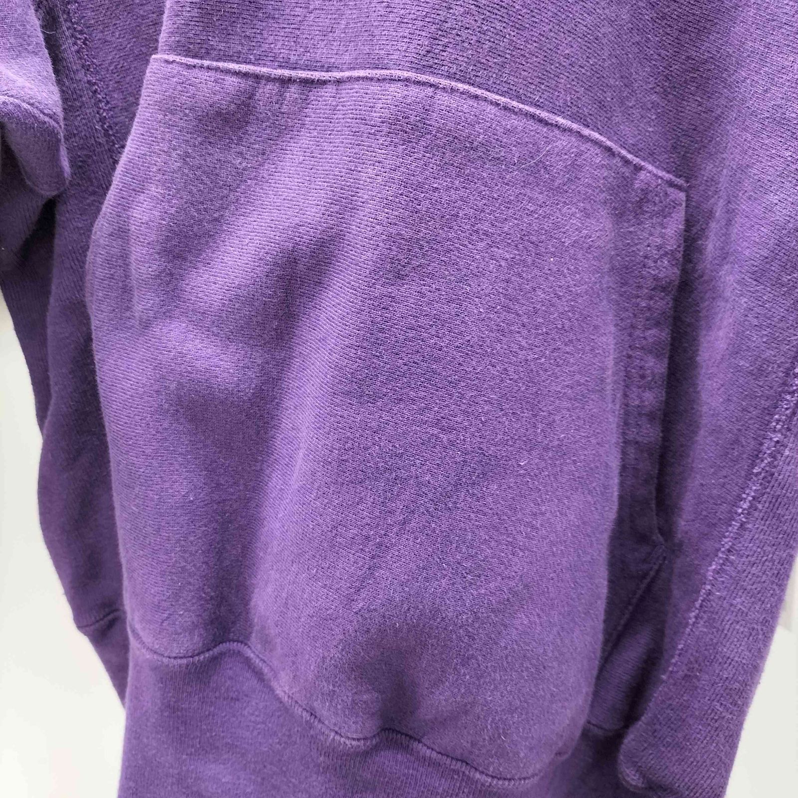 レア XL 90s 刺繍タグ USA製 チャンピオン バイカラーパーカー 紫緑 Champion ビッグサイズ USA製 ヴィンテージ 90年代 青刺繍タグ