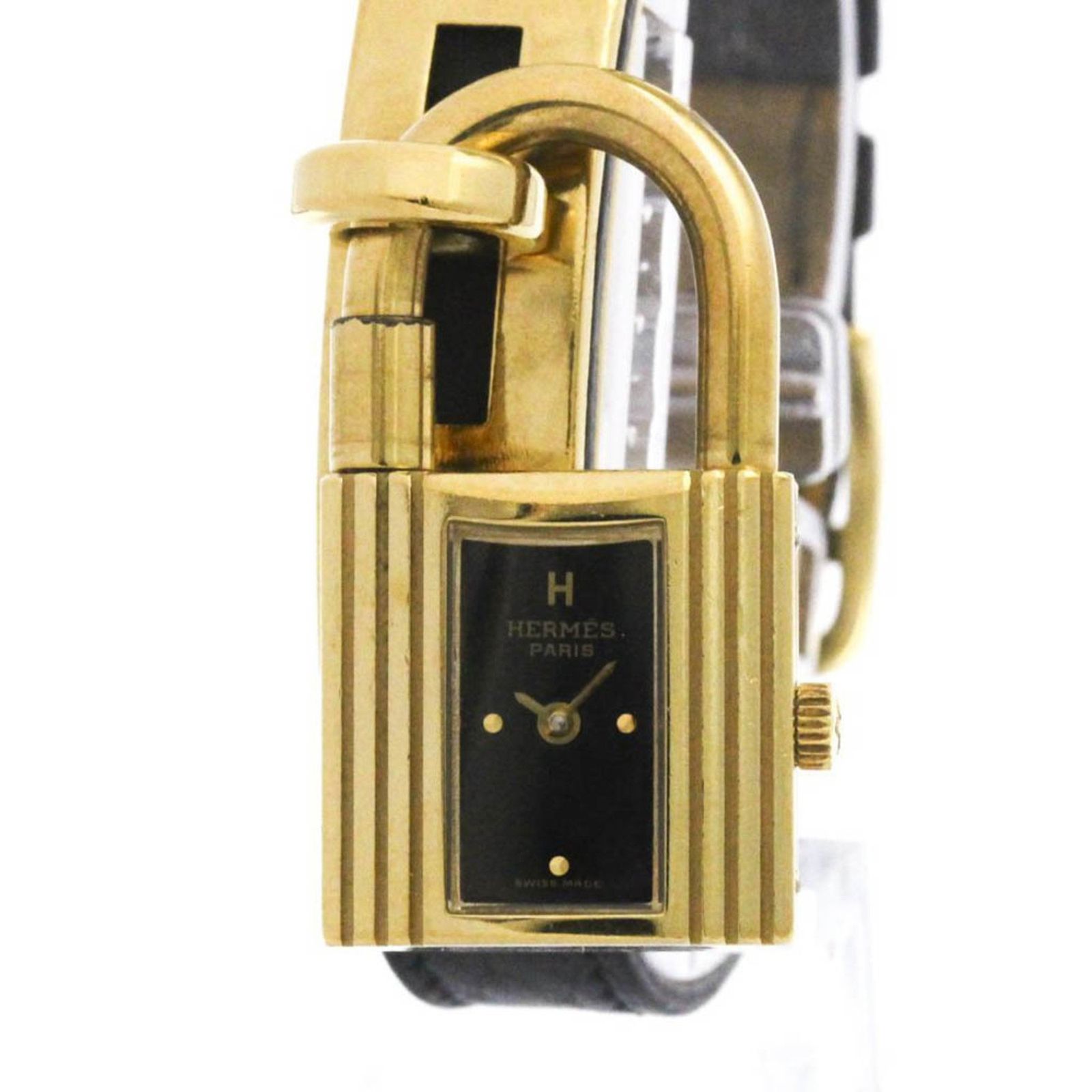 エルメス (HERMES) ケリーウォッチ ゴールドプレート レザー クォーツ