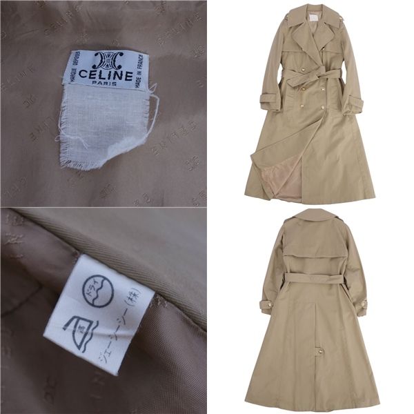 美品 Vintage セリーヌ CELINE コート トレンチコート ゴールド馬車