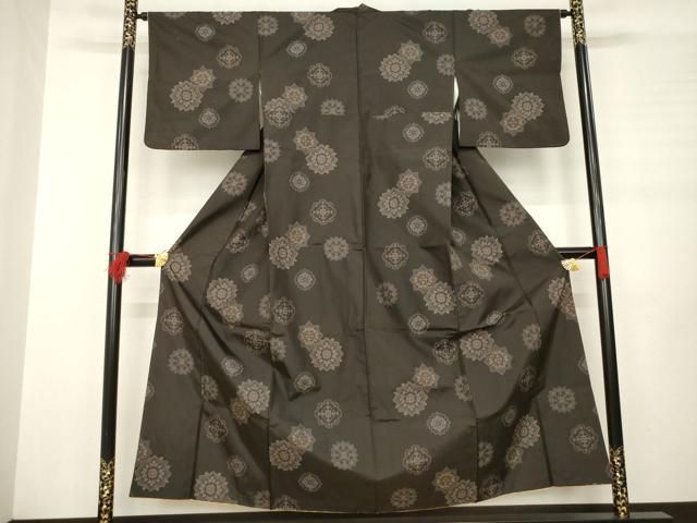 平和屋着物 本場大島紬 カタス7マルキ 地空き 舞花文 正絹 AABB3814ck