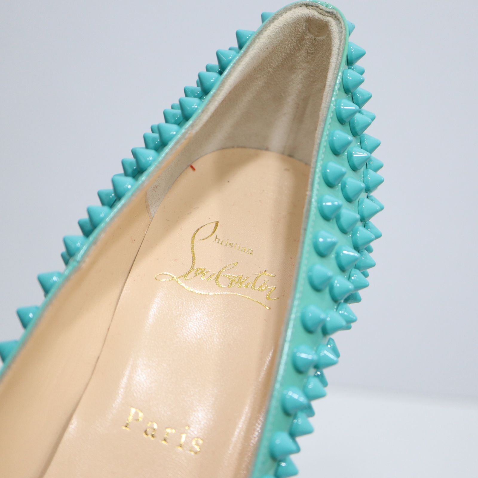 鑑定済・美品☆クリスチャン ルブタン スパイク パース 黒 箱・保存袋