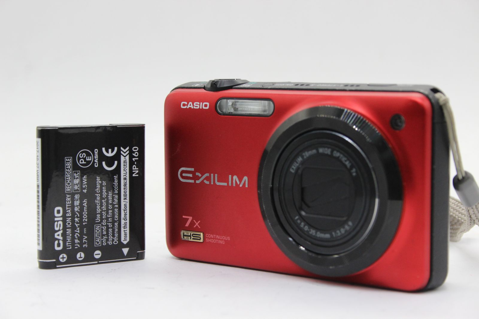 返品保証】 カシオ Casio Exilim EX-FC200S レッド 28mm Wide 7x