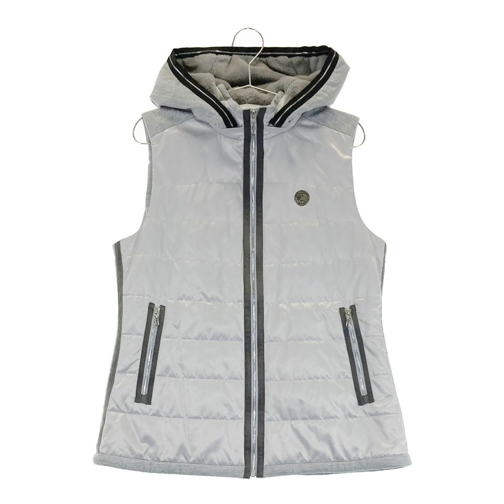 サイズ 42 LANVIN SPORT ランバン スポール 2WAY ウール混 中綿ジップベスト グレー系 240101458616 ゴルフウェア レディース ストスト