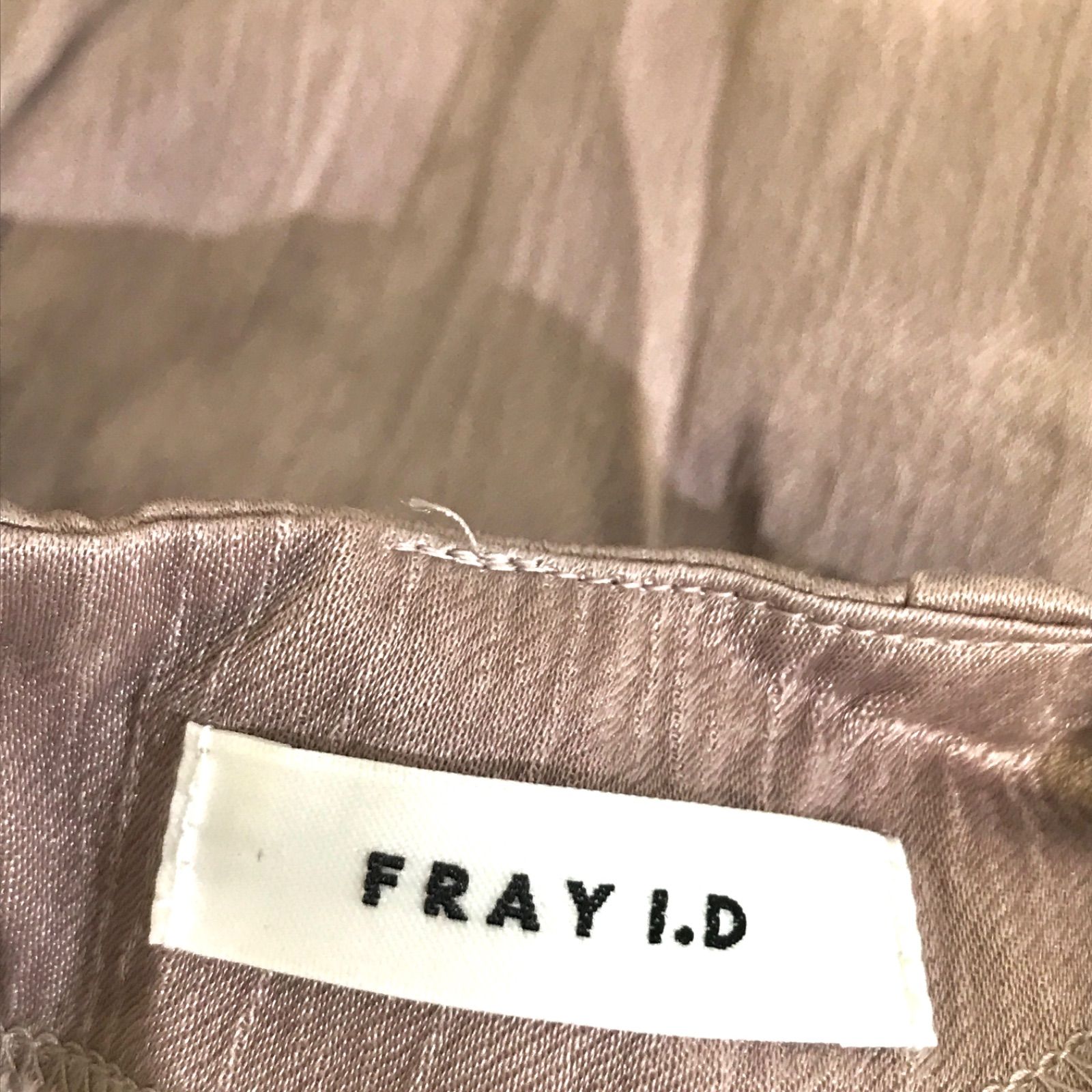 FRAY I.D フレイアイディー デコルテダイヤネックサテンワンピース あずき色 0サイズ