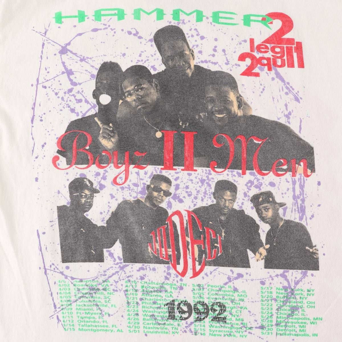 古着 90年代 MC HAMMER JODECI BOYZ2MEN 1992 ツアー ラップT 古着 90年代 MC HAMMER JODECI BOYZ2MEN 1992 ツアー ラップT