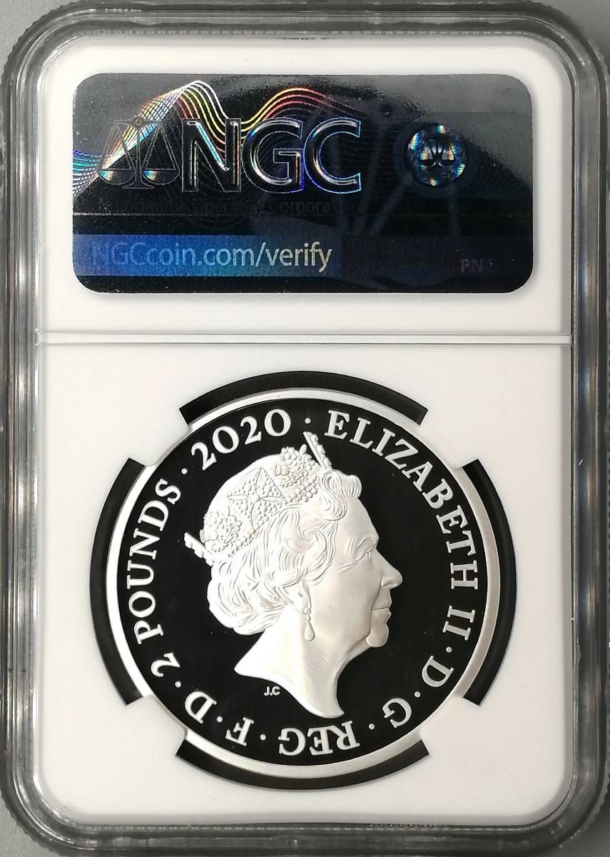 最高鑑定PF70 2020 デヴィッド ボウイ 銀貨 シルバー 2ポンド NGC