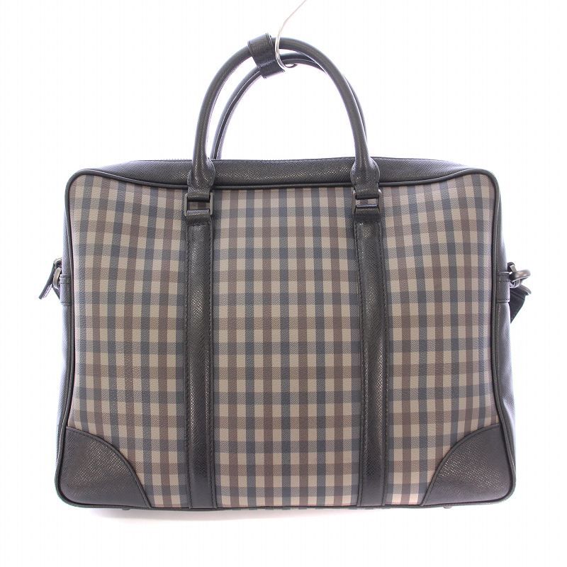 【極美品】アクアスキュータム レザー チェック柄 ビジネスバッグ ブリーフケース アクアスキュータム AQUASCUTUM 2WAY ブリーフケース ビジネス