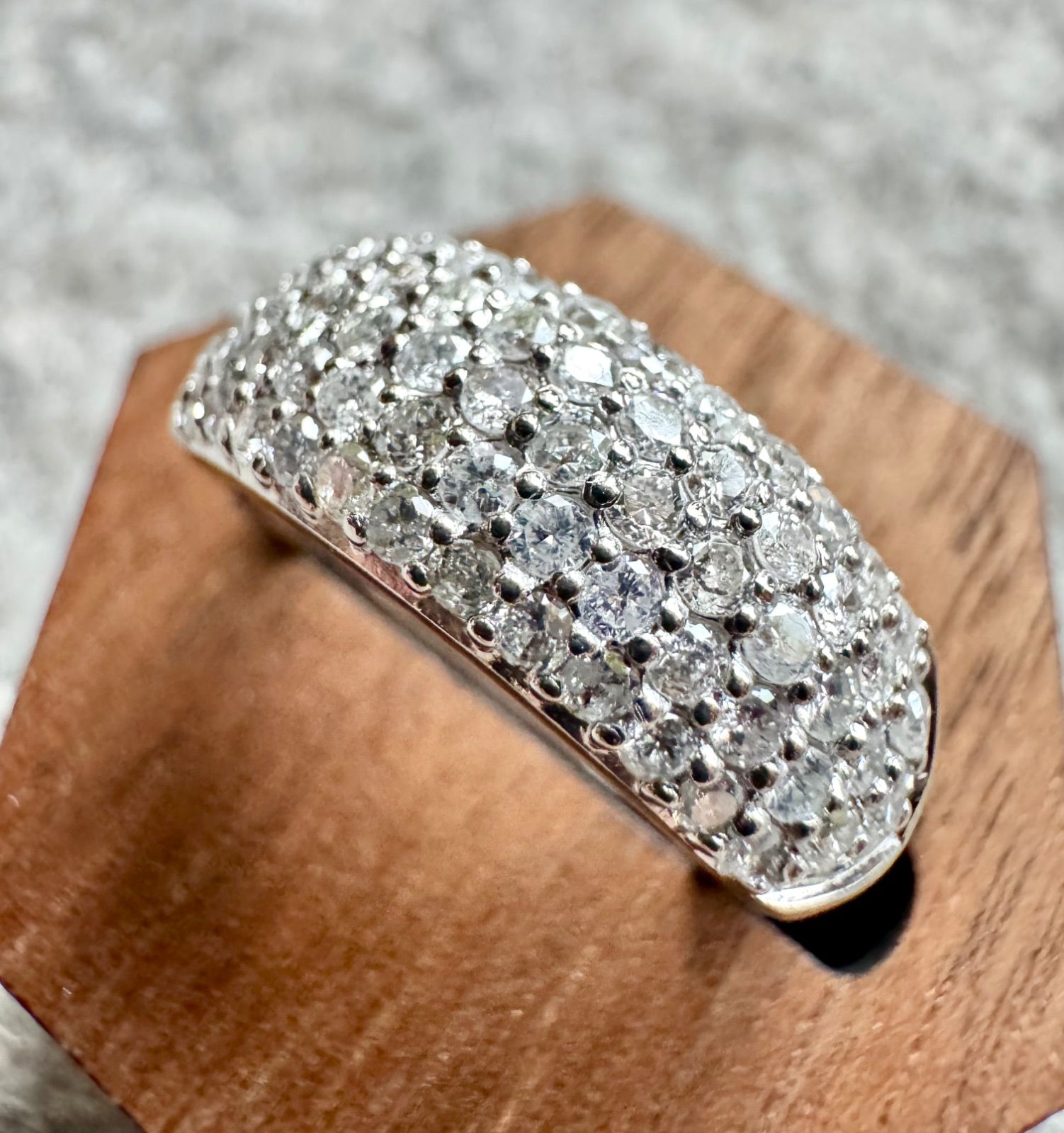 新品磨き済◇豪華1ct◇Pt900*12号*プラチナパヴェダイヤモンド