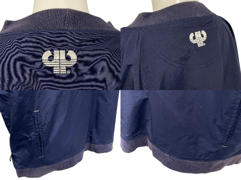 PELLE PELLE - PELLE PELLE ペレペレ リバーシブル ナイロン スウェット 刺繡ロゴ ネイビー 5EK41 美品 中古 4c070370 PELLE PELLE - PELLE PELLE ペレペレ リバーシブル ナイロン