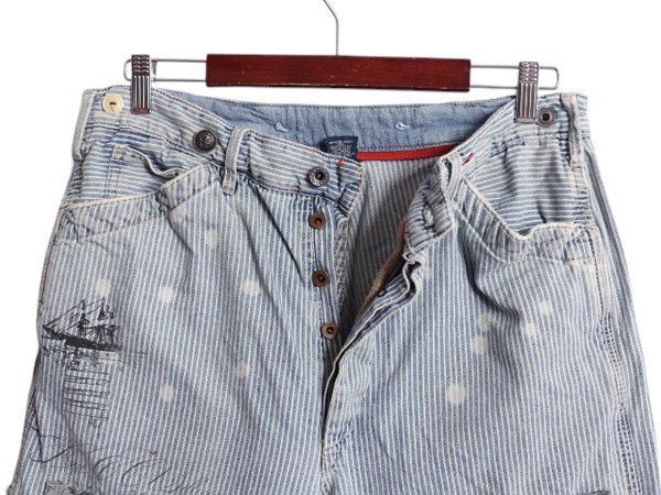 稀少 POLO ラルフローレン ヒッコリー ヴィンテージ 加工