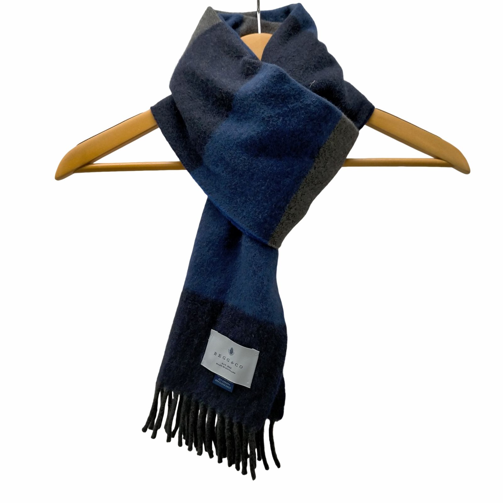 BURBERRY バーバリー マフラー カシミア100％ 濃紺 ネイビー系